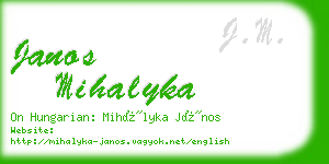 janos mihalyka business card